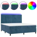 cadre de lit matelas et LED Bleu foncé 180x200 cm
