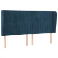 Tête de lit avec oreilles Bleu foncé 183x23x118/128 cm Velours