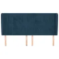 Tête de lit avec oreilles Bleu foncé 183x23x118/128 cm Velours