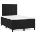 cadre de lit avec matelas noir 120x190 cm velours