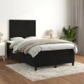 cadre de lit avec matelas noir 120x190 cm velours