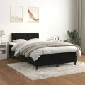 cadre de lit avec matelas noir 120x190 cm velours
