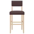 Chaises de bar lot de 2 bois massif d'hévéa et similicuir