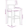 Chaises de bar lot de 2 bois massif d'hévéa et similicuir