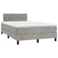 cadre de lit et matelas gris clair 120x190cm velours