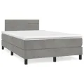 cadre de lit et matelas gris clair 120x190cm velours