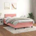 cadre de lit avec matelas rose 120x190 cm velours