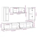 Meubles TV 5 pcs Bois massif de pin