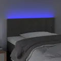 Tête de lit à LED Gris foncé 100x5x78/88 cm Velours