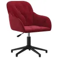 Chaises pivotantes salle à manger 2 pcs Rouge bordeaux Velours