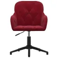 Chaises pivotantes salle à manger 2 pcs Rouge bordeaux Velours