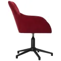 Chaises pivotantes salle à manger 2 pcs Rouge bordeaux Velours