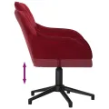 Chaises pivotantes salle à manger 2 pcs Rouge bordeaux Velours