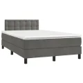 cadre de lit avec matelas LED Gris foncé 120x200 cm