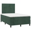 cadre de lit avec matelas vert foncé 120x190 cm