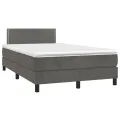 cadre de lit et matelas gris foncé 120x190cm velours