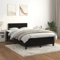 cadre de lit avec matelas noir 120x190 cm velours