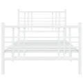 Cadre de lit métal avec tête de lit/pied de lit blanc 107x203cm