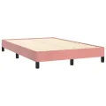 cadre de lit avec matelas rose 120x190 cm velours