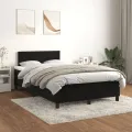 cadre de lit avec matelas noir 120x190 cm velours
