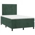 cadre de lit avec matelas vert foncé 120x190 cm