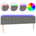 Tête de lit à LED Gris foncé 200x5x78/88 cm Tissu