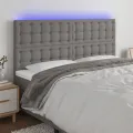 Tête de lit à LED Gris foncé 200x5x118/128 cm Tissu