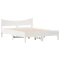 Cadre de lit Blanc 120x190 cm Bois de pin massif