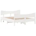Cadre de lit avec tête de lit blanc 160x200 cm bois pin massif