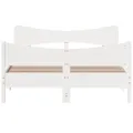 Cadre de lit avec tête de lit blanc 160x200 cm bois pin massif