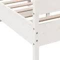 Cadre de lit avec tête de lit blanc 160x200 cm bois pin massif