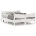 Cadre de lit avec tête de lit blanc 135x190 cm bois pin massif