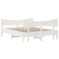 Cadre de lit avec tête de lit blanc 135x190 cm bois pin massif