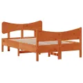 Cadre de lit et tête de lit cire marron 120x200 cm bois de pin