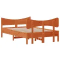 Cadre de lit et tête de lit cire marron 120x200 cm bois de pin