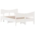 Cadre de lit avec tête de lit blanc 120x190 cm bois pin massif