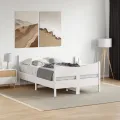 Cadre de lit avec tête de lit blanc 120x190 cm bois pin massif
