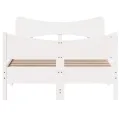 Cadre de lit avec tête de lit blanc 120x190 cm bois pin massif