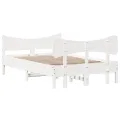Cadre de lit avec tête de lit blanc 120x190 cm bois pin massif