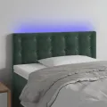 Tête de lit à LED Vert foncé 100x5x78/88 cm Velours