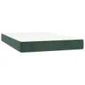 cadre de lit et matelas Vert foncé 120x200cm Velours
