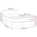 cadre de lit et matelas Vert foncé 120x200cm Velours