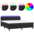 cadre de lit avec matelas et LED Noir 160x200cm