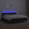 cadre de lit avec matelas et LED Noir 160x200cm