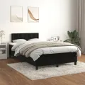 cadre de lit avec matelas noir 120x190 cm velours