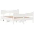 Cadre de lit avec tête de lit blanc 150x200 cm bois pin massif