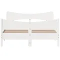 Cadre de lit avec tête de lit blanc 150x200 cm bois pin massif