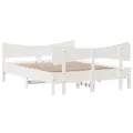 Cadre de lit avec tête de lit blanc 150x200 cm bois pin massif