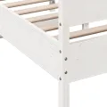 Cadre de lit avec tête de lit blanc 150x200 cm bois pin massif