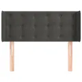 Tête de lit avec oreilles Gris foncé 103x16x78/88 cm Velours